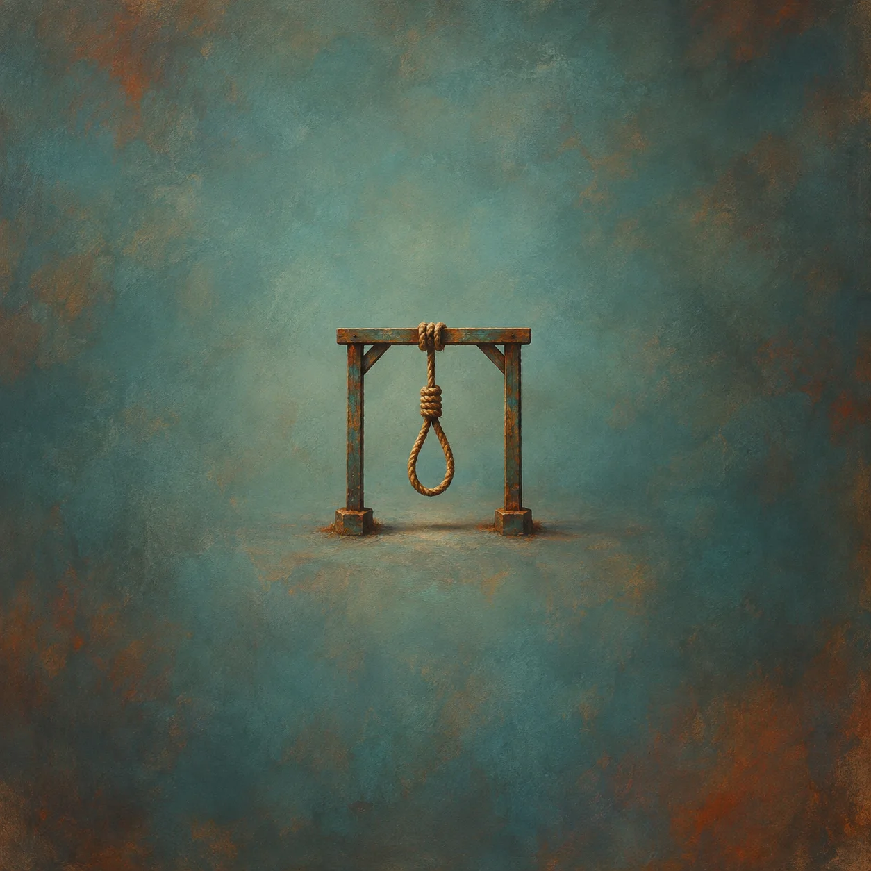 Single static rope loop suspended from compact wood frame