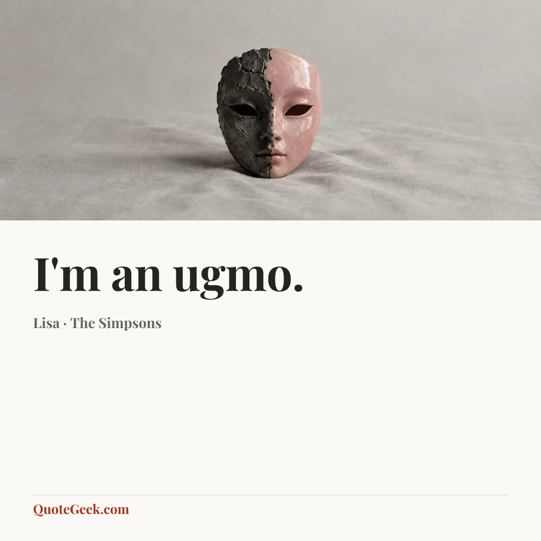 “I'm an ugmo.” — Lisa · The Simpsons. Illustrated QuoteGeek card.