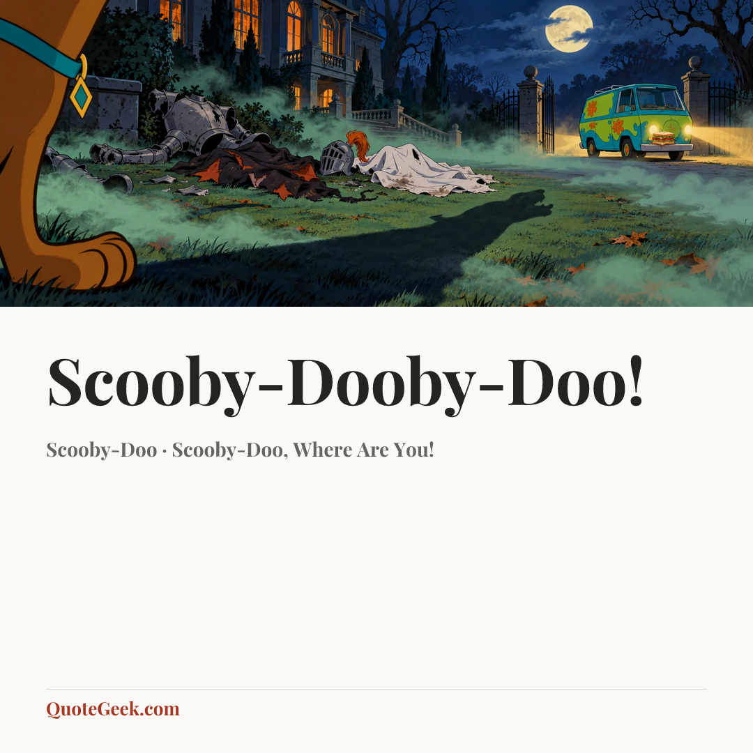“Scooby-Dooby-Doo!” — Scooby-Doo · Scooby-Doo, Where Are You!. Illustrated QuoteGeek card.