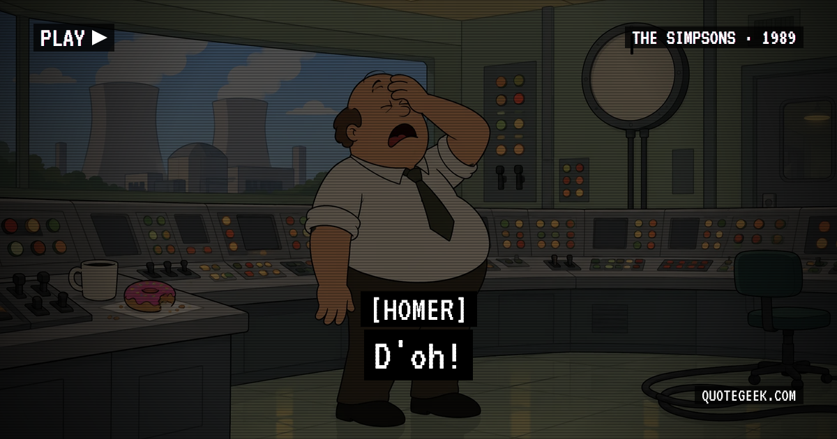 “D'oh!” — Homer · The Simpsons. Illustrated QuoteGeek card.